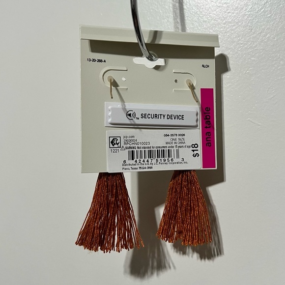 a.n.a Tassel Earrings, Gold/Rust Orange - Picture 3 of 3